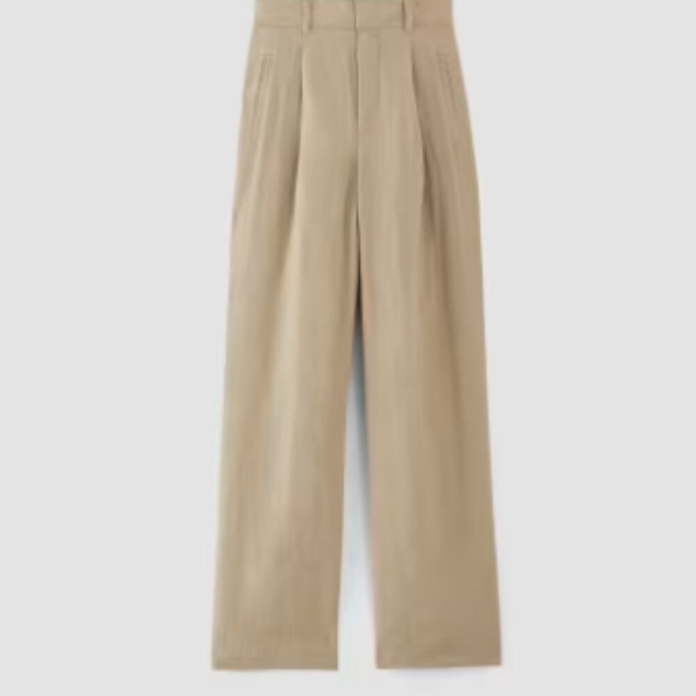 The Linen Way-High Drape Pant 0